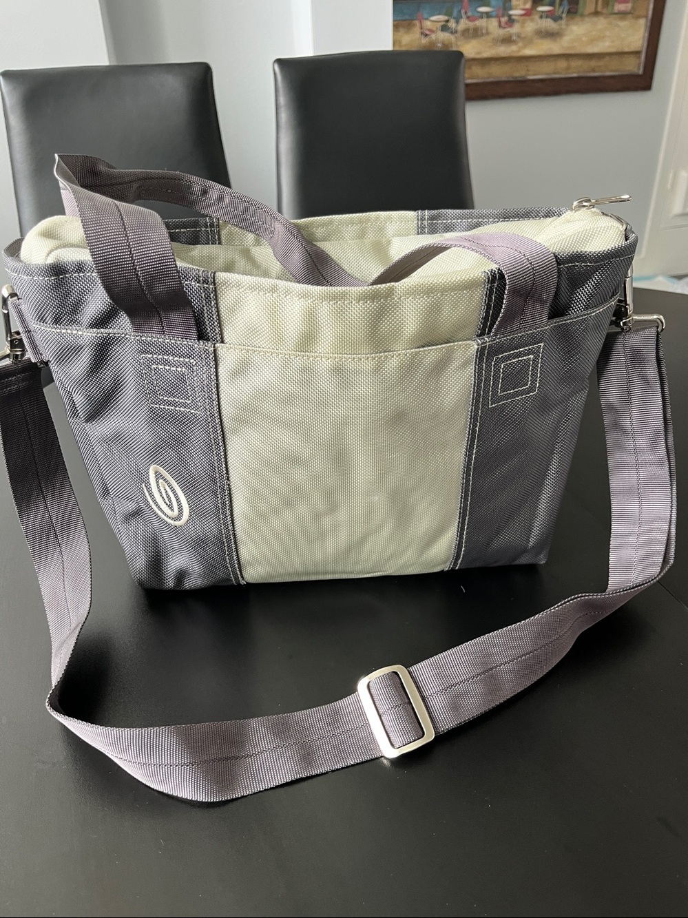 Timbuk2 Tote Bag, Gray and Stone color, with Adjustable straps, Used - Picture 9 of 17